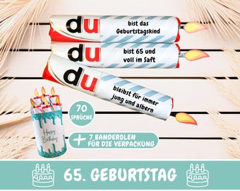 70 Duplo banners 65th birthday gift, birthday gift best friend, 65th birthday woman, birthday gift men, Download