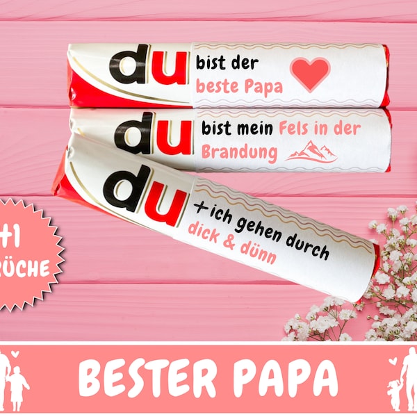 41 Duplo Banderolen Bester Papa Geschenk Vatertag, Duplo Geschenkbox, Du Botschaft Lieblingsmensch, persönliches Geburtstag Geschenk, PDF