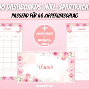 100 Deckblätter (Dashboards) + Tracker | Passend für A6 Geldumschläge, A6 Cash Binders & A6 Klarsichtumschläge für den Budget Binder | PDF
