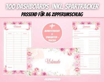 100 folhas de rosto (dashboards) + rastreador | Adequado para envelopes de dinheiro A6, pastas de dinheiro A6 e envelopes transparentes A6 para pasta de orçamento | PDF
