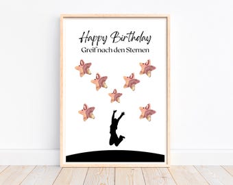 Money gift for birthday, creative money gift wish fulfiller birthday gift money, birthday card last minute gift, download