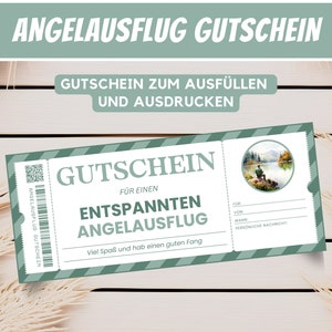 Angeln personalisierter Gutschein Angelausflug Geschenk Mann Geburtstag Gutscheinvorlage zum Ausdrucken, Männertag Gutschein Angeltour, PDF