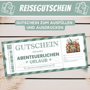 Voucher de viagem voucher de viagem surpresa para imprimir, vale-presente de voo de férias, modelo de voucher de cartão de voucher de viagem