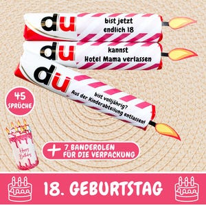 Duplo Banderoles Ustedes Mensajes Finalmente 18 niños Duplo Banderoles Regalo de cumpleaños número 18 Idea de regalo de último minuto Descarga de edad completa