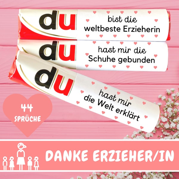 44 Duplo banderollen afscheidscadeau opvoeder, kleuterschool bedankje opvoeder, kinderdagverblijf, gastouder, cadeau-idee voor leraren, download