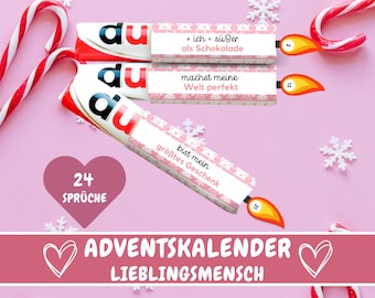 24 Duplo banderoles Advent calendar favorite person gift idea, personal gift Advent calendar Christmas, love gifts, PDF