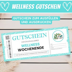 Buono regalo benessere week-end compleanno migliore amica buono regalo personalizzato moglie, regalo personale, download