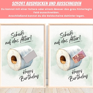 Money gift birthday, creative money gift birthday gift money, birthday card screw your age, last minute gift, PDF image 5
