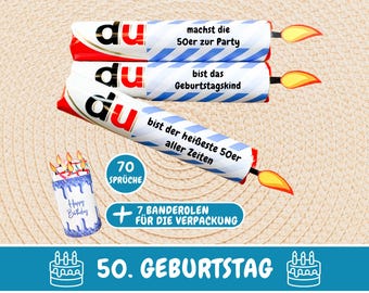 70 Duplo banderoles 50th birthday, DIY gift idea birthday man, gift Duplo banderoles template, 50th birthday man sayings, download