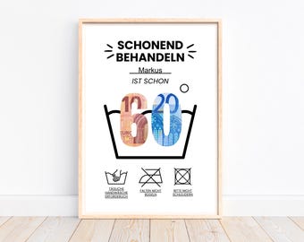 Geldcadeau voor 60e verjaardag, gepersonaliseerd verjaardagscadeau voor beste vriend, 60e verjaardag voor vrouw, verjaardagscadeau voor mannen, download
