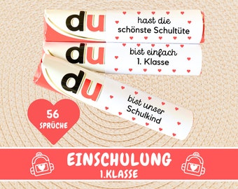 56 Duplo Banderolen Einschulung Geschenk Schulanfang personalisierte Geschenkidee Schulstart, Schultüte Füllung Geschenk Schulkind, Download