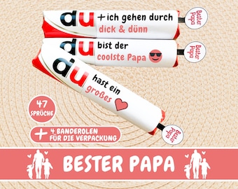 47 Duplo Banderolen Bester Papa Geschenk Vatertag, Duplo Geschenkbox, Du bist Botschaft, persönliches Geschenk, handgemachtes Geschenk, PDF