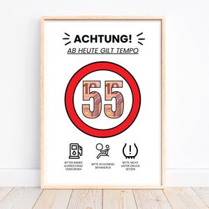Geldgeschenk zum 55. Geburtstag, kreative Geburtstagskarte Geschenkidee, Tempo 55 Geburtstagsgeschenk, Geburtstag Geld schenken, Download