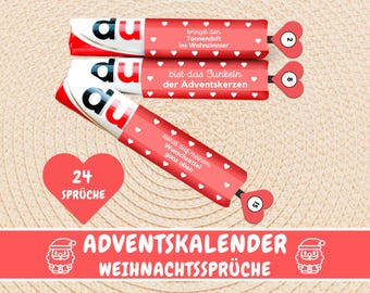 24 Duplo banderoles Advent calendar Christmas, handmade gift Advent calendar, Advent calendar filling, last minute gift, PDF