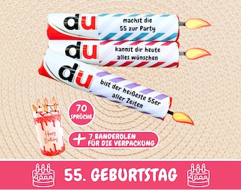 Duplo banderoles gift for 55th birthday, Duplo bar sayings last minute gift idea, Duplo gift box birthday, PDF download