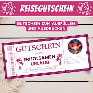 Modelo de voucher de viagem, voucher de presente de viagem aérea, modelo de voucher de férias, voucher personalizado, presente de aniversário, download de passagem aérea