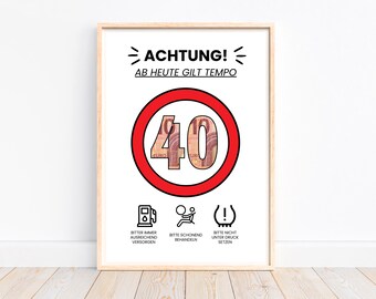 Cash gift for 40th birthday, birthday card gift idea, Tempo 40 birthday gift, round birthday gift money, download