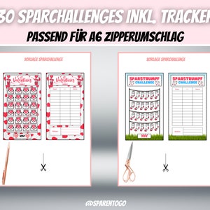 30 Sparchallenges inkl. Tracker Passend für A6 Geldumschläge, A6 Cash Binders & A6 Klarsichtumschläge für deinen Budget Binder PDF Datei Bild 9