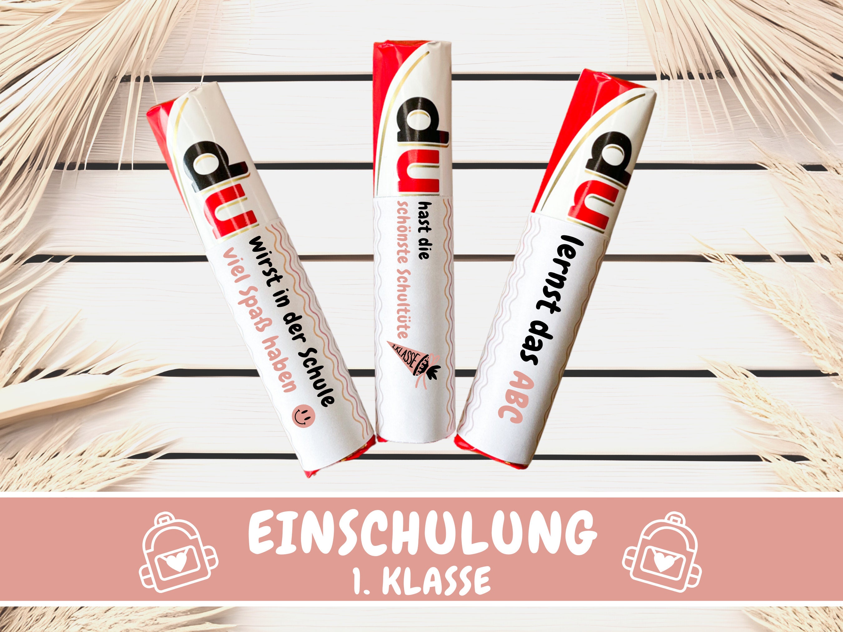Einschulung Sticker Set - 20 Banderolen + 2 Box Aufkleber Duplo