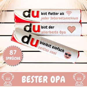 Download 87 Duplo Banderolen Bester Opa Geschenk, Duplo Geschenkbox, Du Botschaft Lieblingsmensch, persönliches Geburtstagsgeschenk Opa
