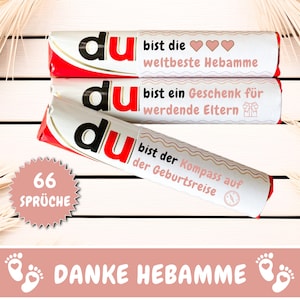Download 66 Duplo Banderolen Danke Hebamme Geschenk, Dankeschön Beste Hebamme Geschenkidee Schwangerschaft Geburt Kind, Duplo Geschenkbox