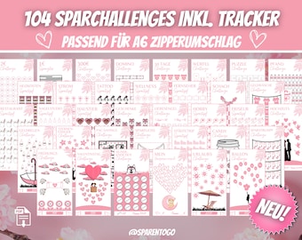 104 Saving Challenges PDF Saving Challenge Set A6 Saving Games suitable for A6 money envelopes for your A6 budget binder envelope method