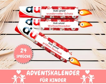 24 Duplo banderoles Advent calendar for children, encouragement affirmation, children's motivational sayings, gift idea for Christmas, download
