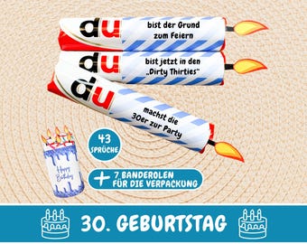 43 Duplo banderoles 30th birthday, gift Duplo sayings birthday, Duplo banderoles template birthday gift last minute, download