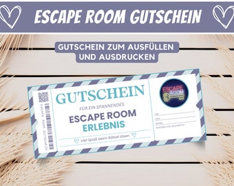 Voucher Escape Room Birthday Gift Best Friend, Personalized Voucher Template Gift Voucher Last Minute Gift, Download