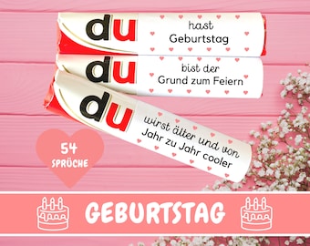 54 banderoles Duplo cadeau anniversaire meilleure amie, cadeau anniversaire femme, cadeau anniversaire homme, cadeau anniversaire Duplo, PDF