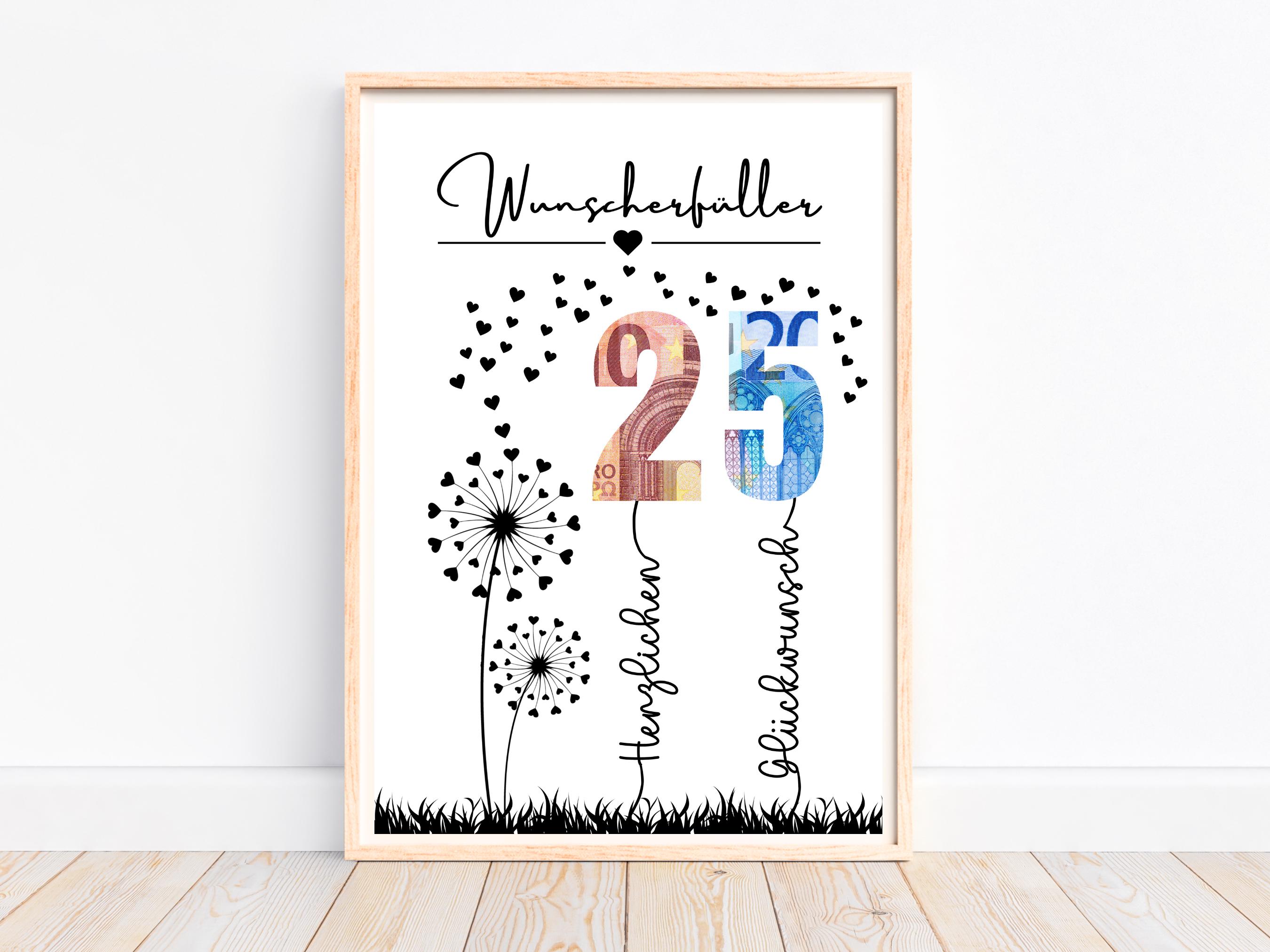 TSVATE Geburtstagskarte Zum 25. Geburtstag – Elegante Glückwunschkarte Mit Passendem Design Für Das Besondere Jubiläum