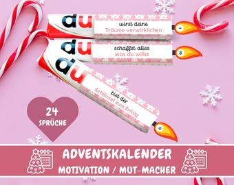 Calendario de Adviento Duplo con 24 banderolas, frases motivadoras, mensajes Duplo para animar a los niños, caja de regalo Duplo, idea de regalo para novia, PDF