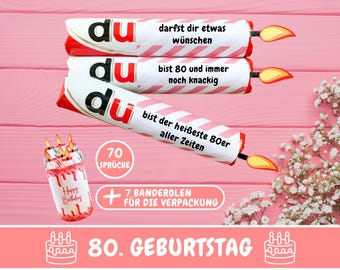70 Duplo banderoles gift 80th birthday, Duplo sayings birthday gift, last minute gift idea for her, grandma gift grandpa, download