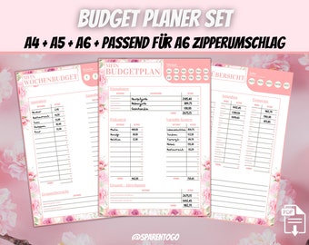 Budget planner German, financial planner for printing, savings tracker, household book, monthly budget, budget planner set, budget annual planner, PDF