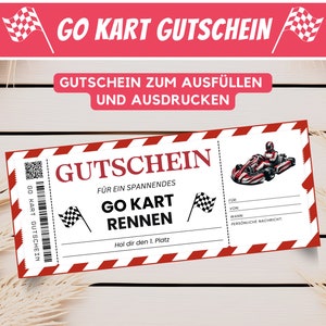 Modèle de bon personnalisé Go Karting, bon cadeau Karting, carte d'expérience, bon cadeau, PDF