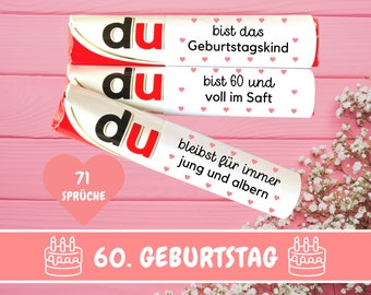 71 Duplo Banderolen 60 Geburtstag Geschenk, Geburtstagsgeschenk beste Freundin, 60 Geburtstag Frau, Geburtstagsgeschenk Männer, Download