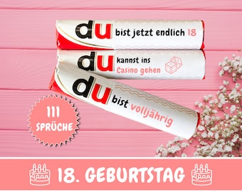 111 Duplo Banderolen You Messages Finally 18 Children Duplo Banderolen 18th Birthday Gift Last Minute Gift Idea Adult, Download