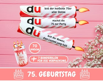 Duplo banderols gift for 75th birthday, Duplo bar sayings last minute gift idea, Duplo gift box birthday, PDF download
