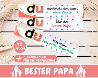 42 banderolas Duplo Mejor Regalo Papá Día del Padre, Caja regalo Duplo, Eres mensaje, regalo personal, regalo hecho a mano, PDF