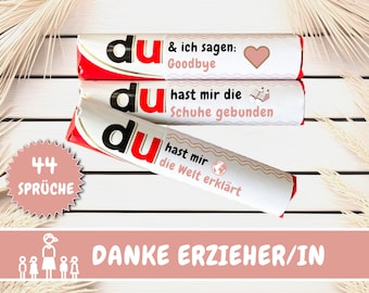 Download: 44 Duplo Banderolen Abschiedsgeschenk Erzieherin, Kindergarten Danke Geschenk Erzieherin, Kita, Tagesmutter, Lehrerin Geschenkidee