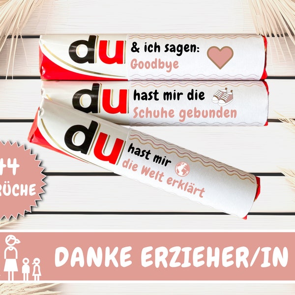 Download: 44 Duplo Banderolen Abschiedsgeschenk Erzieherin, Kindergarten Danke Geschenk Erzieherin, Kita, Tagesmutter, Lehrerin Geschenkidee