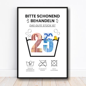 Cash gift 25th birthday gift, creative cash gift birthday gift idea, The good piece is 25, Last minute gift, Download