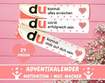 24 Duplo banderoles Advent calendar motivational sayings, Duplo messages encouraging gift, Duplo gift box, gift idea girlfriend, PDF