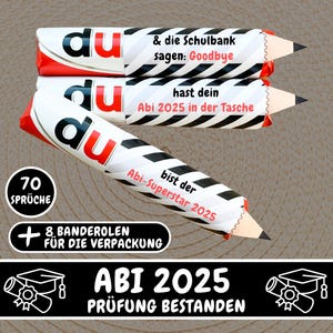 70 Duplo banderoles gift for the Abitur 2025, exam passed gift Abi 2025, Abitur gift school graduation, Abitur gift idea, PDF