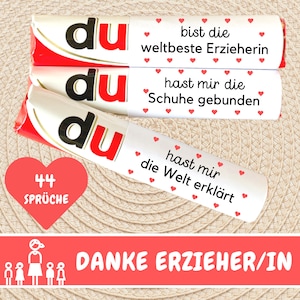 Download: 44 Duplo Banderolen Abschiedsgeschenk Erzieherin, Kindergarten Danke Geschenk Erzieherin, Kita, Tagesmutter, Lehrerin Geschenkidee