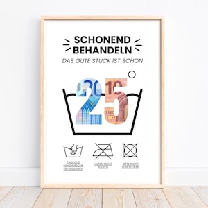 Geldgeschenk 25 Geburtstag Geschenk, kreatives Geldgeschenk Geburtstag Geschenkidee, Das gute Stück ist 25, Last Minute Geschenk, Download