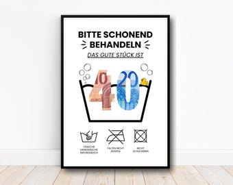 Pengapresent till 40-årsdag, kreativ gör-det-själv-pengapresentidé, present till din bästa vän, sista minuten-present, PDF