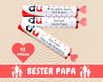 42 banderolas Duplo Mejor Regalo Papá Día del Padre, Caja regalo Duplo, Eres mensaje, regalo personal, regalo hecho a mano, PDF