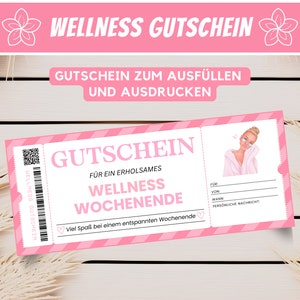 Voucher de bem-estar, presente de aniversário de fim de semana, melhor amigo, voucher personalizado, presente para esposa, presente pessoal, download