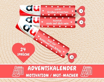 Calendario de Adviento Duplo con 24 banderolas, frases motivadoras, mensajes Duplo para animar a los niños, caja de regalo Duplo, idea de regalo para novia, PDF